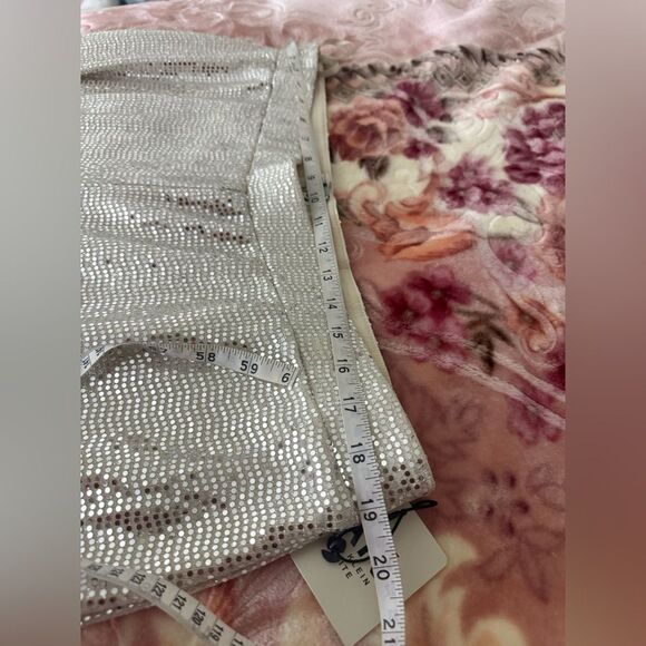 AK ANNE KLEIN WOMENS PETITE Silver Sequin PULL ON Pant NWT - Picture 9 of 11